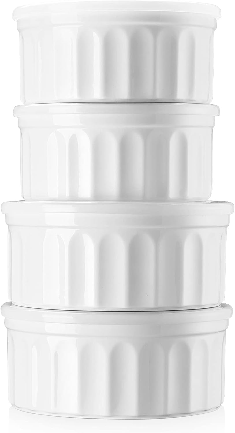 Lifver Serving Bowls with Lids, Ceramic Bowls with Lids, 24/35 Ounce