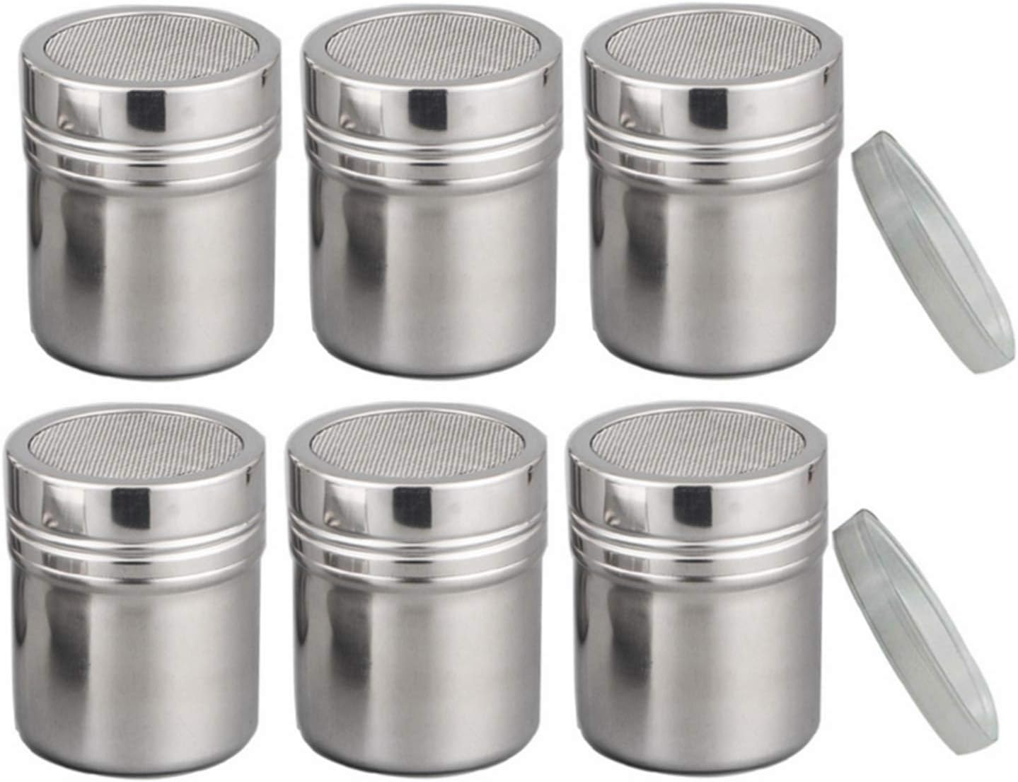 feoowv Powder Shaker with Lid,Stainless Steel Fine Mesh Shaker, for Sifter Cocoa ,Cinnamon
