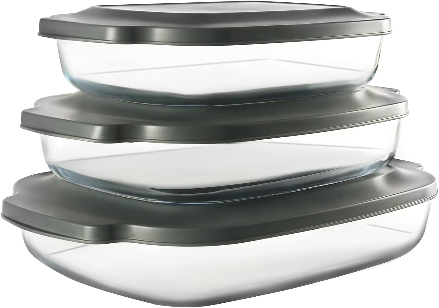 Generic 6Piece Deep Glass Baking Dish Set, Rectangular Glass Bakeware