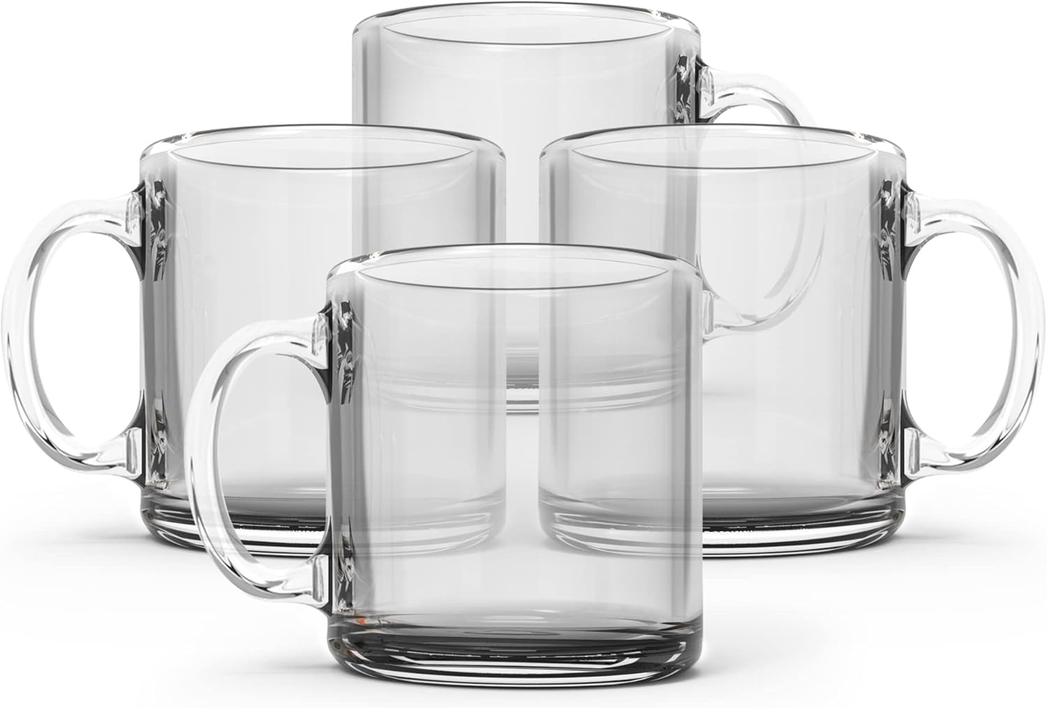 Eat Munchie Box Libbey Clear Glass Coffee Mugs 13oz Crystal Cups