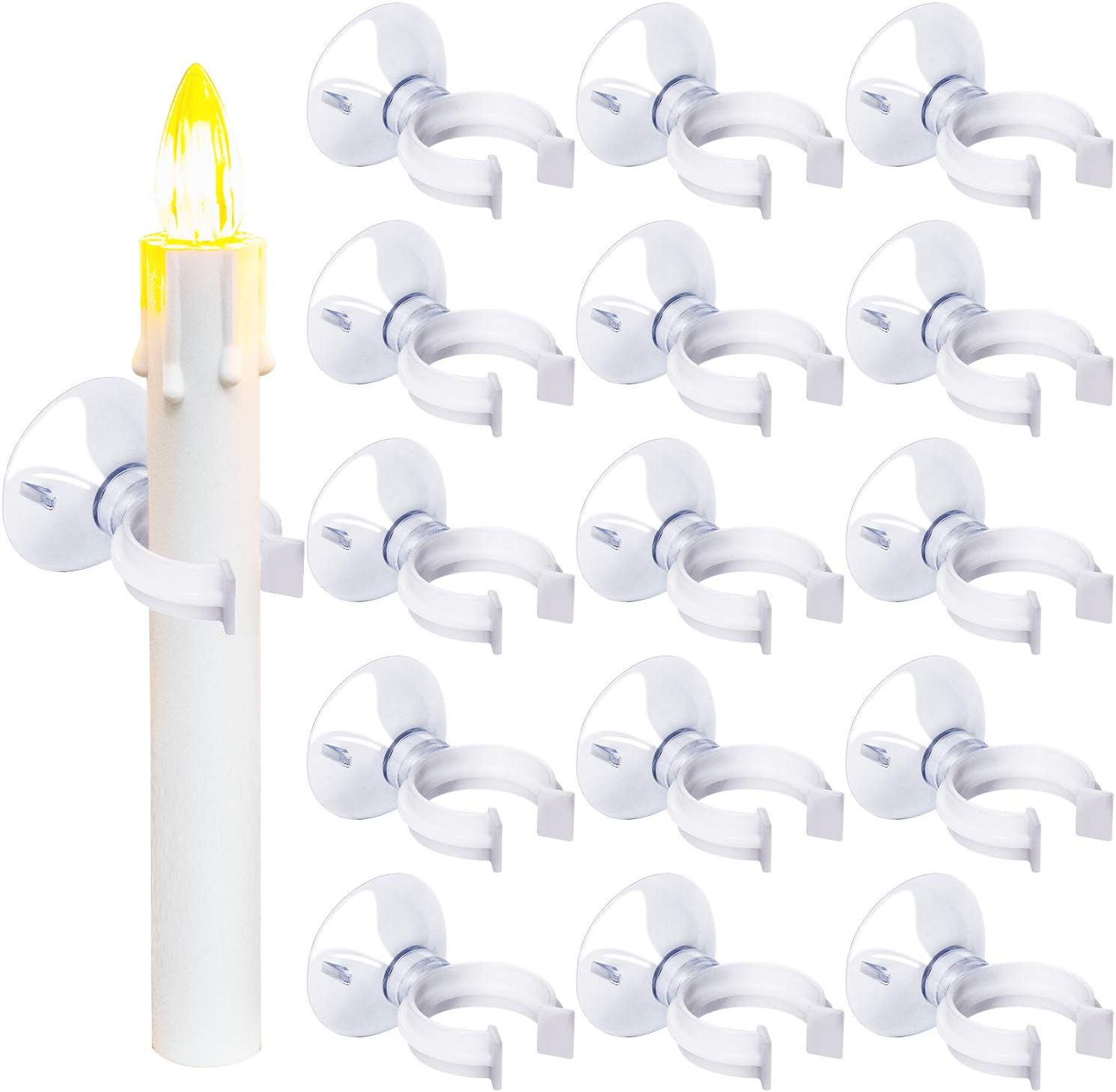 URATOT 50 Pack Christmas Candle Holder Clamps Window Candle Suction