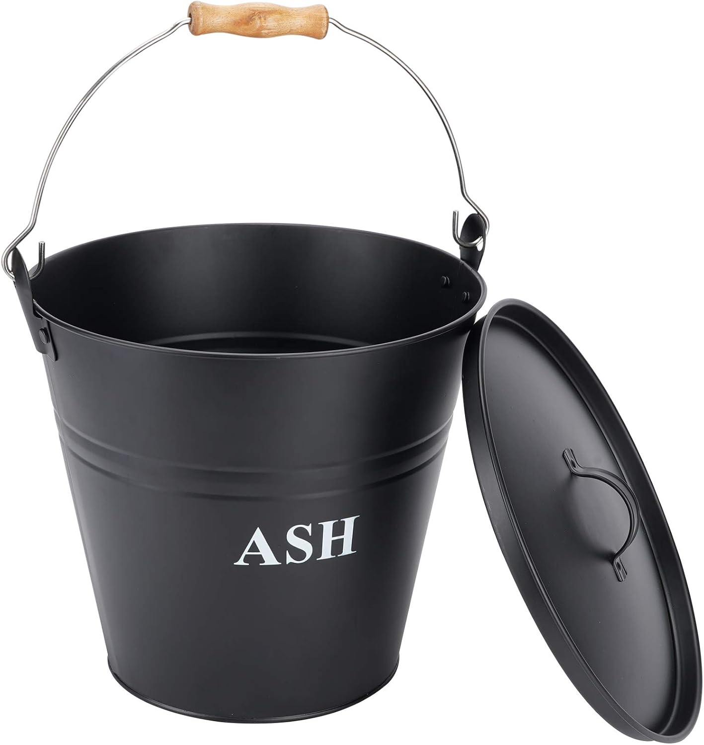 INNO STAGE Ash Bucket with Lid and Handle, Galvanized Iron Ash Pail for