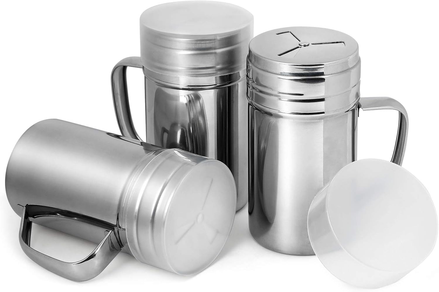 Outgeek 12Ounce Stainless Steel Dredges Salt Steel Shaker With Handle