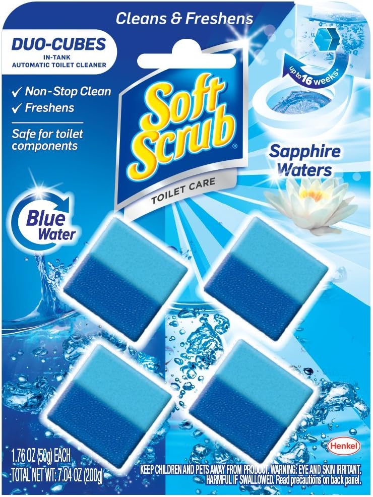 Generic Soft Scrub InTank Toilet Cleaner DuoCubes, Sapphire Waters, 4