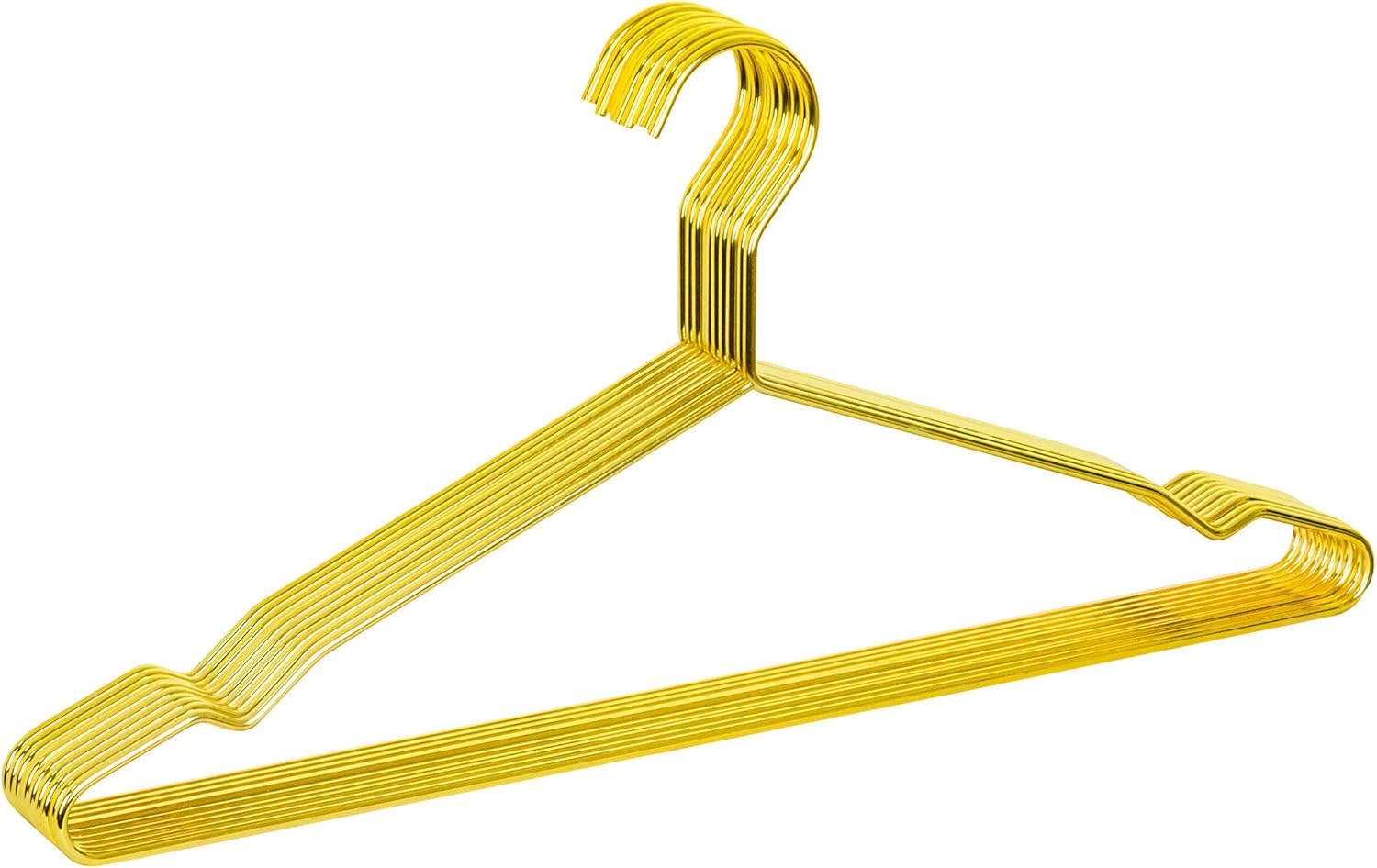 Amber Home 17" Heavy Duty Gold Metal Shirt Hangers 10 Pack, Gold Coat