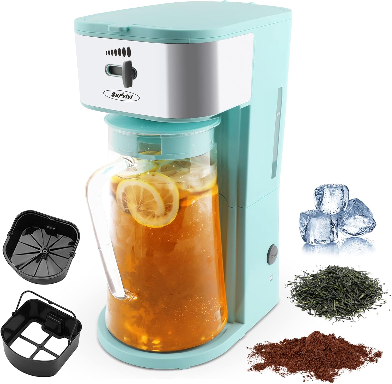 SUNVIVI OUTDOOR Iced Tea Maker with Upgrade 3 Quart Infusion Glass