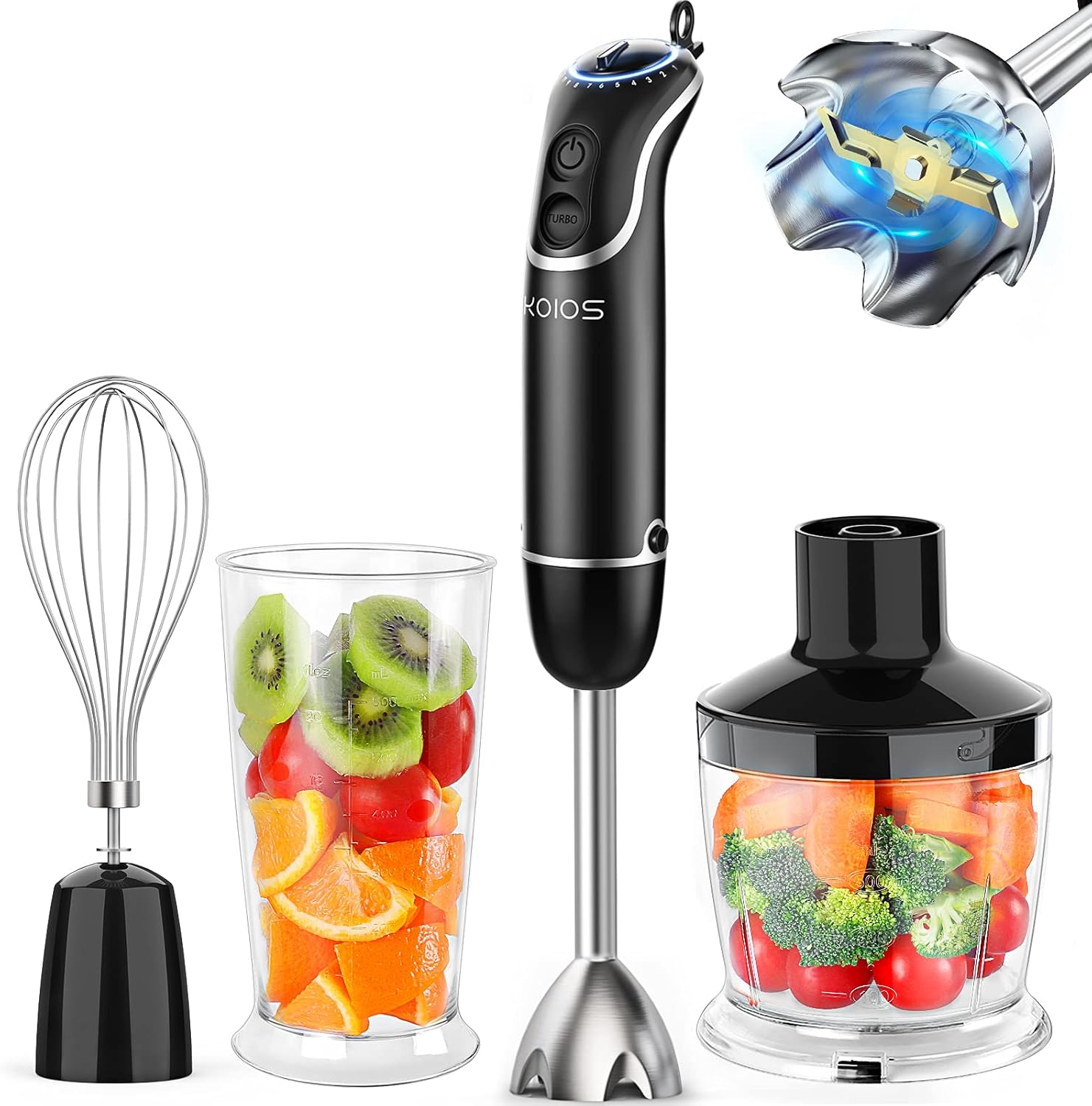 Generic BU0967S4714mn KOIOS Immersion Blender Handheld, 4 in 1