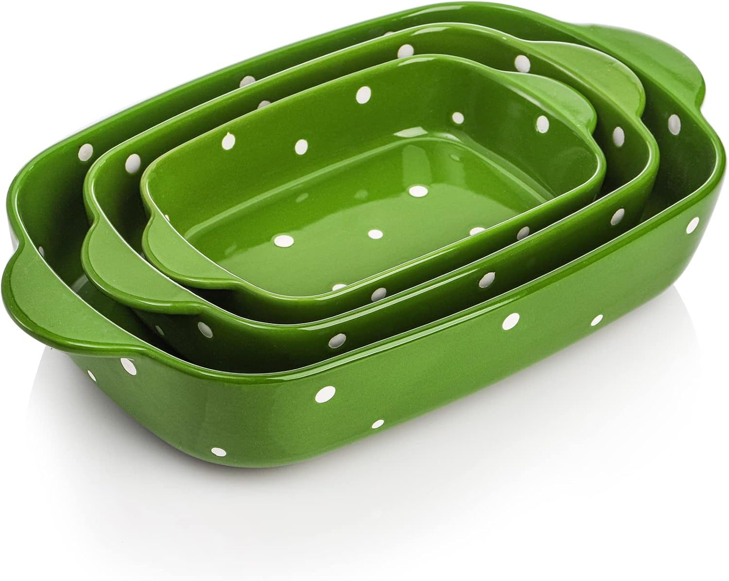 AVLA Porcelain Bakeware Set, Ceramic Baking Dish Pans with Handles for