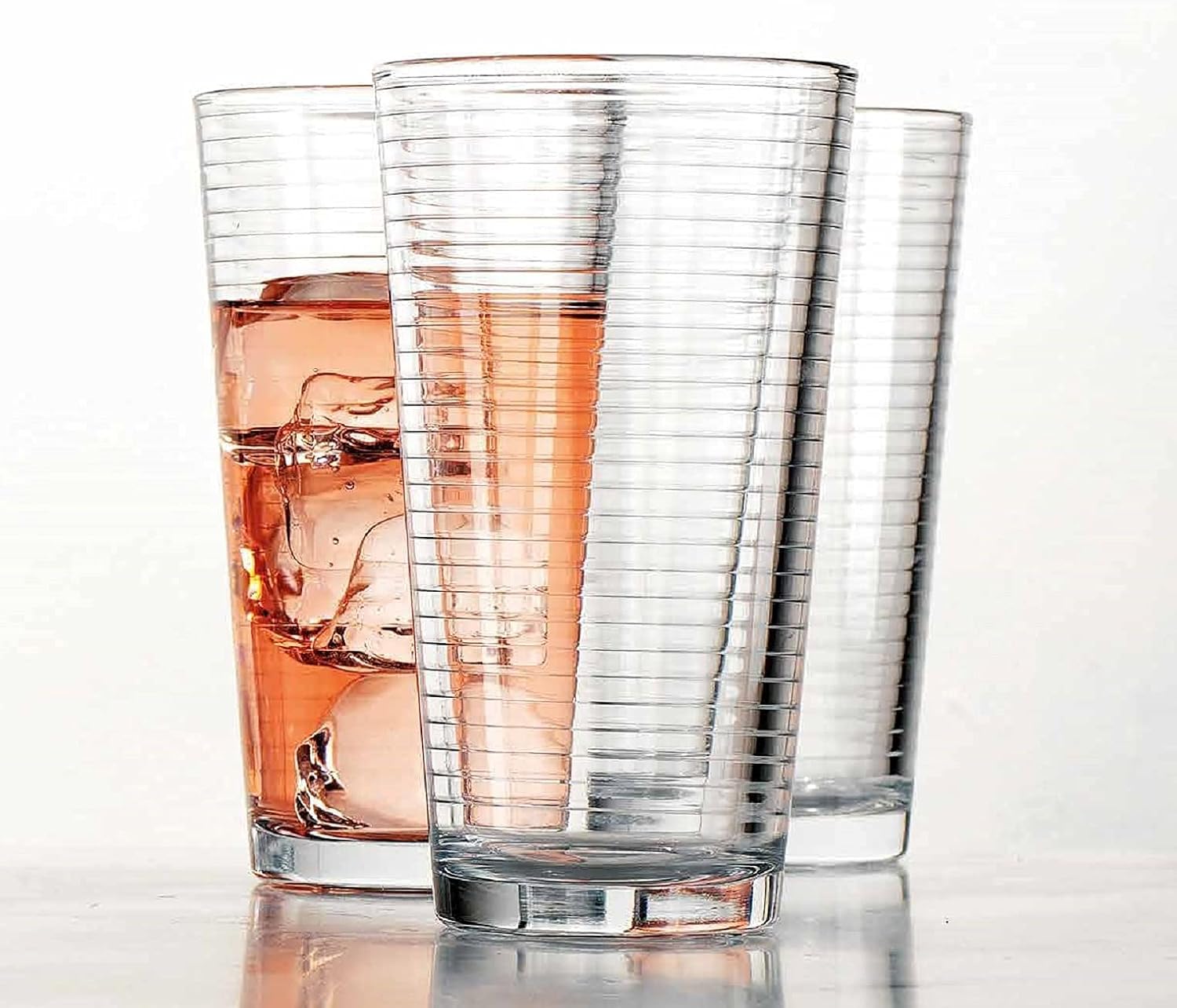ribbed highball glass