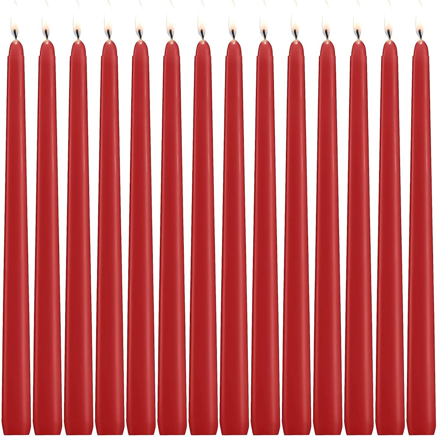 Asama Red Taper Candles Set of 14 Dripless Candles 12 inch Tall, 3/