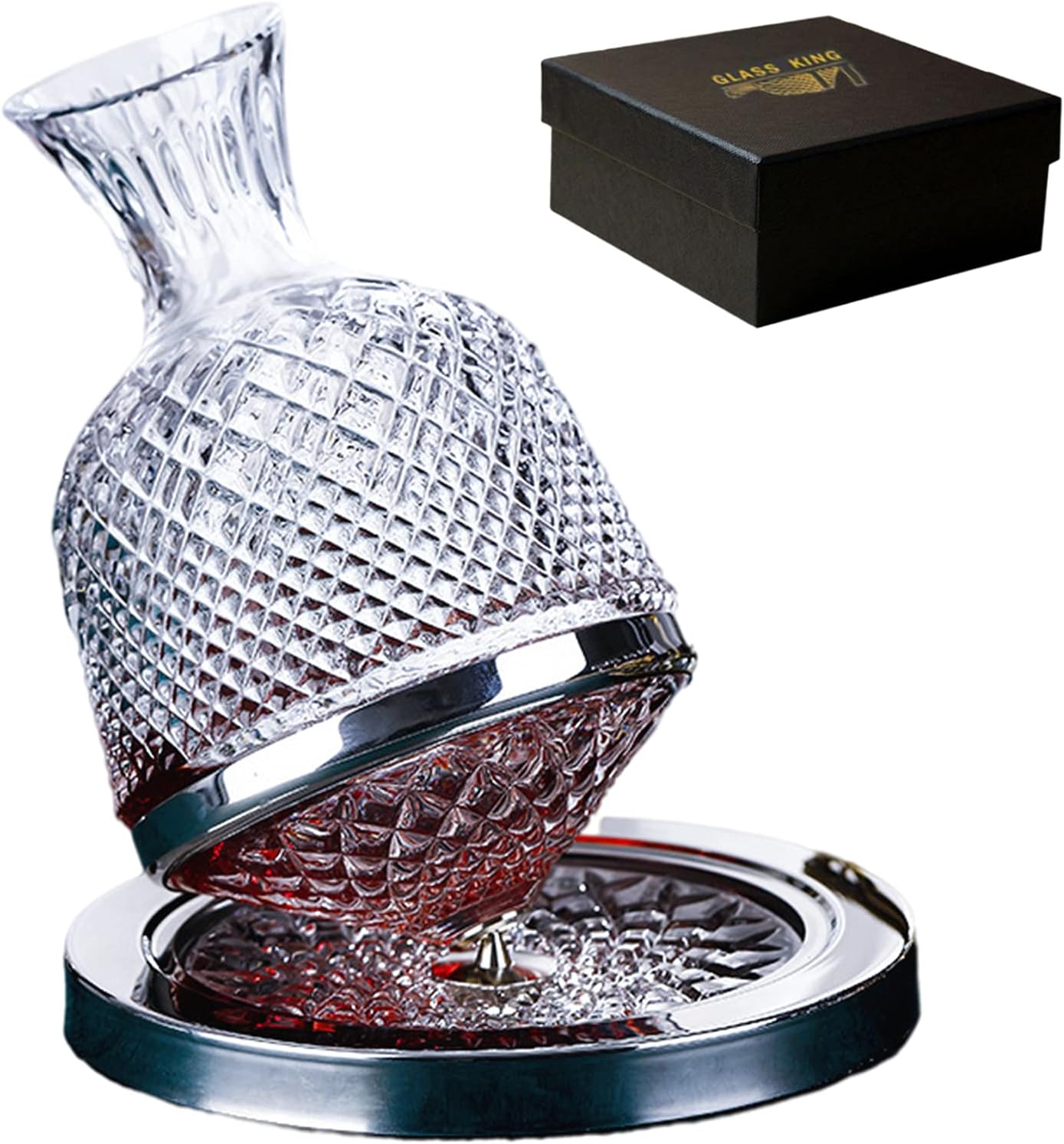 Generic Spinning Decanter 360Â°Rotating, 1.5L Crystal Decanter Liquor