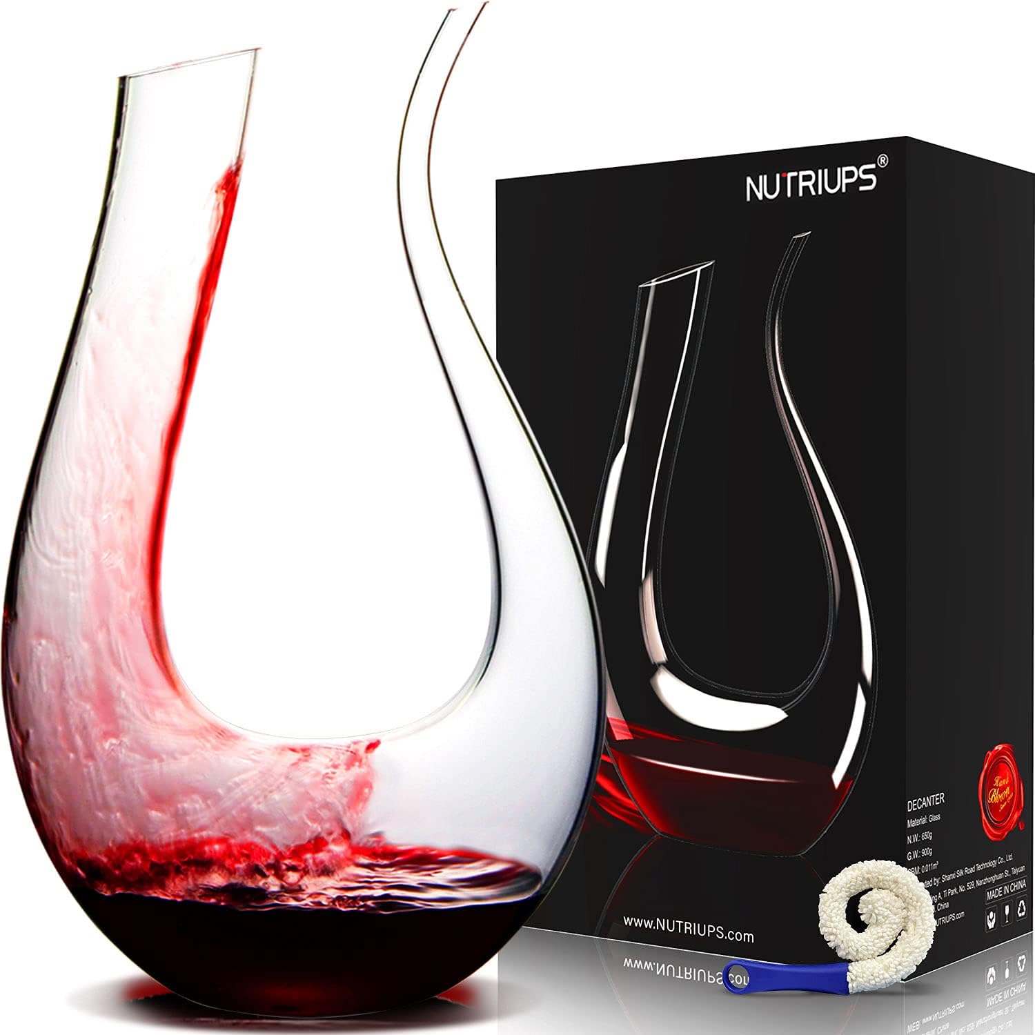 NUTRIUPS Decanters for Wine, Red Wine Decanter, Leadfree Wine