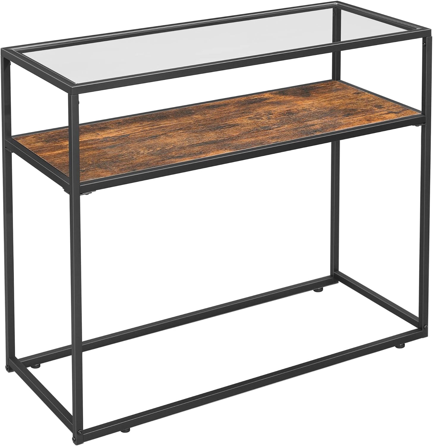 VASAGLE Console Table, Tempered Glass Top and Sturdy Steel Frame, Easy