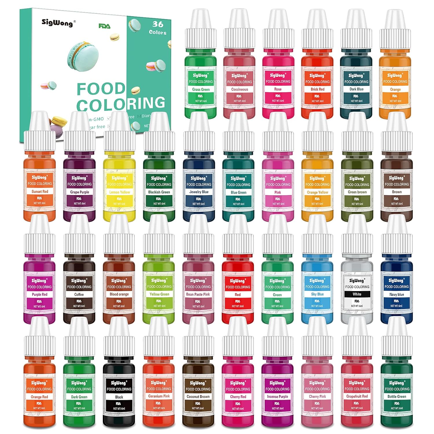 Generic Food Coloring 36 Color Concentrated Liquid Food Colouring Set