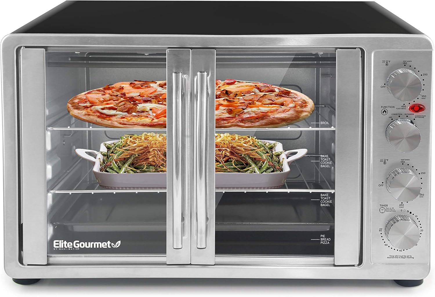 MaxiMatic Elite Gourmet ETO4510M Double French Door Countertop